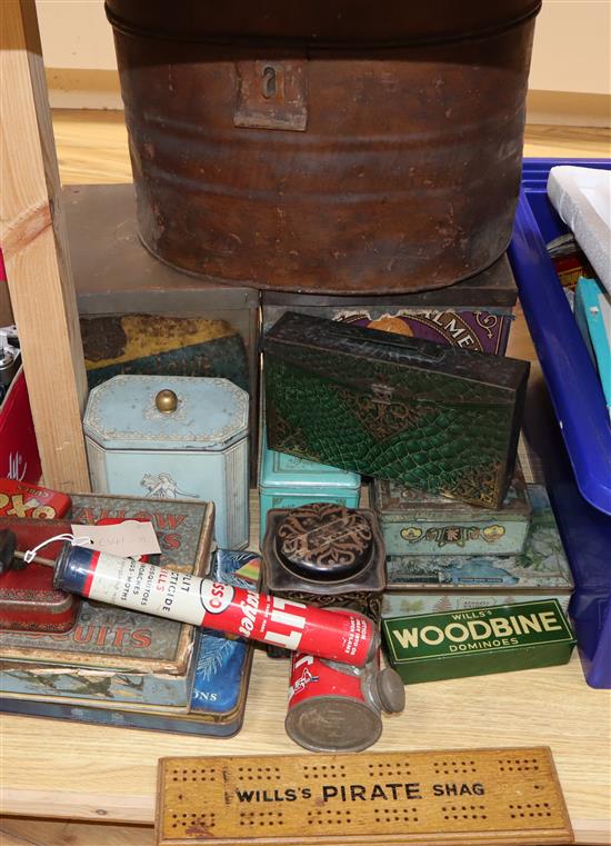 A quantity of assorted advertising tins